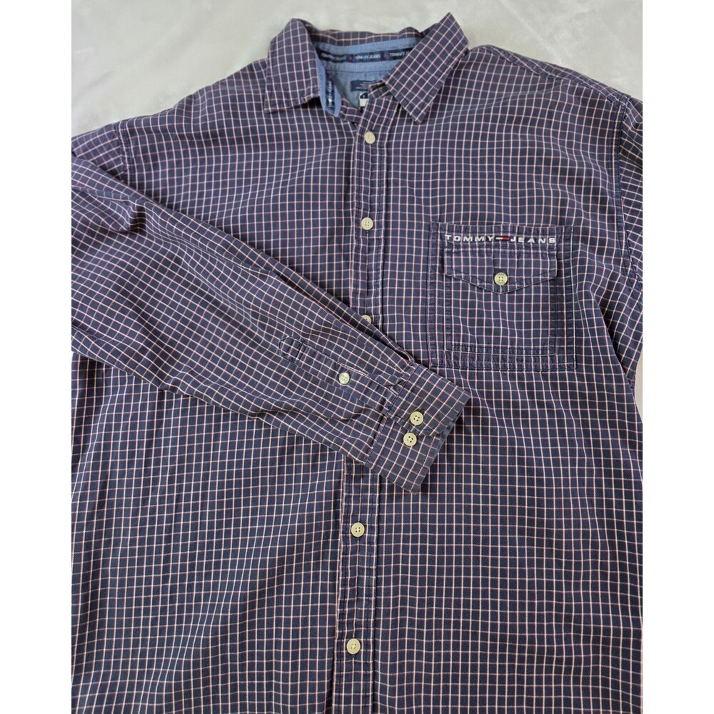 Vintage Tommy Hilfiger Men's XL Button Down Checkered Shirt